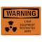 Signmission OSHA Warning Sign, 5" Height, 7" Width, X-Ray Equipment Restricted Area With Symbol, Landscape OS-WS-D-57-L-12949 - alternate 1